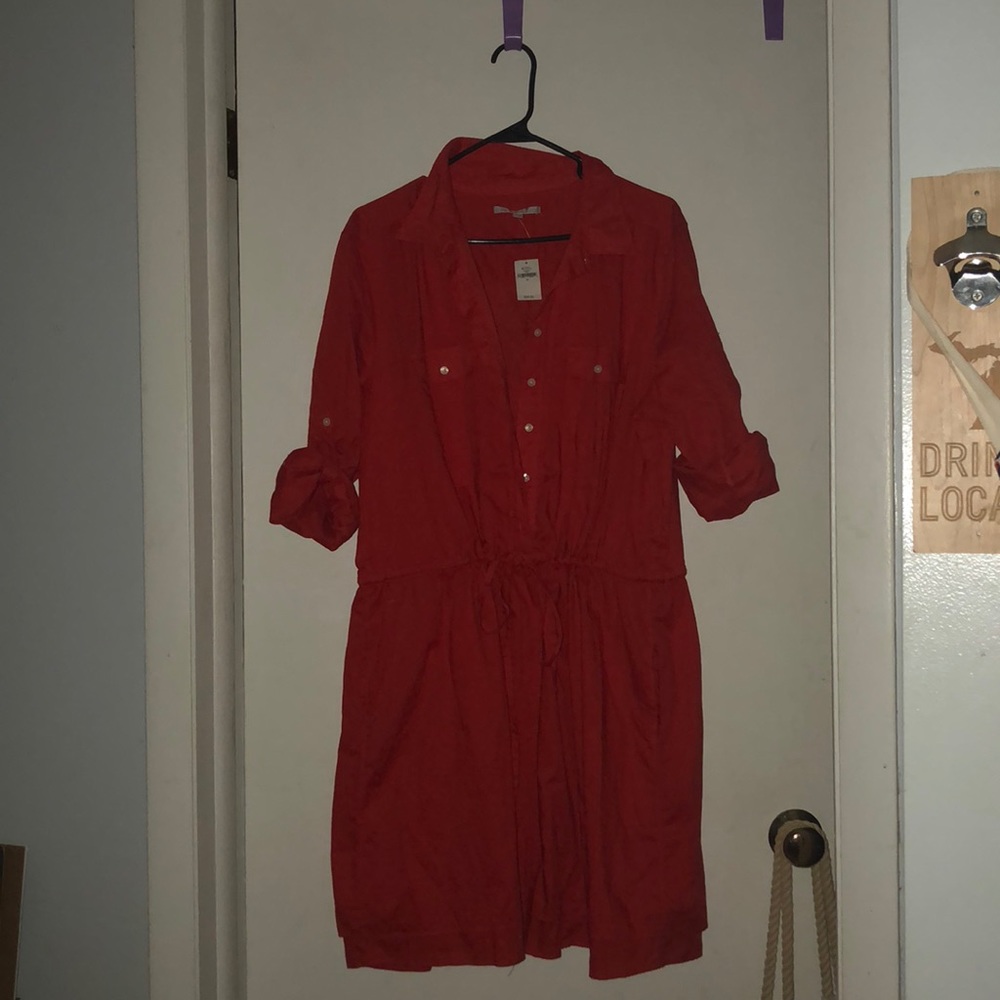Long Half Button Up Top